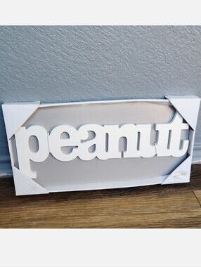 NWT Target Peanut White Wood Sign